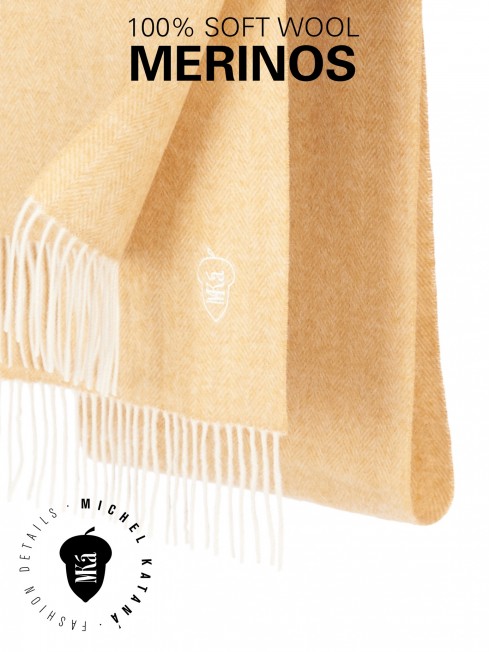 KINTORE-SABLE, длиный ШАРФ из мягчайшей шерсти MERINOS из пряжи средней тяжести, однотонная коллекционная линия UNITON-PLURALISM (Много-гранности) FHs.W220_VN-2051/16.SABL